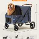 Large Dog Stroller for Large Dogs Up to 170 lbs, for Multiple Pets | 37"x23.6" Extra Large Pet Stroller, All Terrain Dog Wagon Stroller with Shock Absorbing Wheels, Low Entry, One-Click Fold
