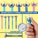 Get Trend Disney Stitch 5pcs Erasable Gel Ink Pens and Angel Cute Writing Pens for Kids Fun Stationery Set Kawaii Journaling Supplies Cool Pen Gifts for Kids (Stitch)
