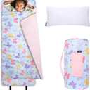 Wildkin Kids Original Nap Mat Cozy Kids Sleep Mat with Pillow, ideal for School & Travel (Blue, XL)