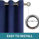 BGment Blackout Curtains for Bedroom 63 Inches Long - Navy Blue Room Darkening Thermal Insulated Sunlight Blocking Grommet Window Drapes for Kids Boys Room, Set of 2 Panels, 42 x 63 Inch