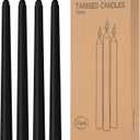 12 Pack Black Taper Candles 10 inch - Taper Candles Dripless, Smokeless, Unscented - 8 Hours Long Burning - Hand Poured Tall Candlesticks - Perfect for Home Decor, Weddings, and Special Occasions