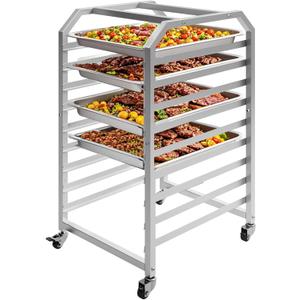 9-Tier Commercial Bun Pan Rack with Wheels Applicable to: Quarter Sheet Pan /Half Sheet Pan - Heavy Duty Speed Rack Rust Proof Bread Proofing & Storage for Bakeries, Commercial Kitchens 15"x16"x28"