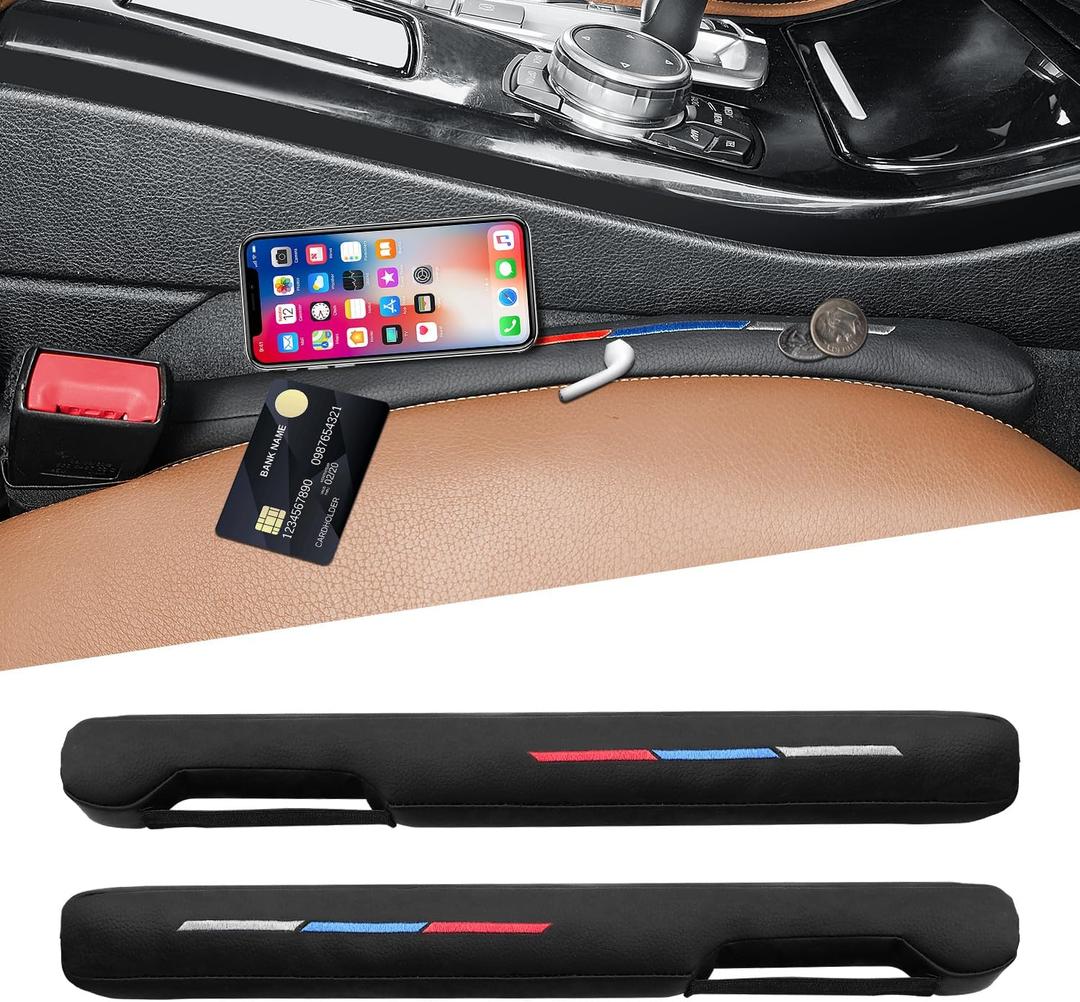 Sports Style Leather Car Seat Gap Filler Spacer Universal Seat Gap Filler Plug Compatible with BMWSeries M1 M3 M5 X1 X5 X6 Z4 3 5 7 Series Console Stop Things from Dropping