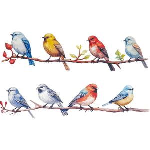 We Moment Metal Wall Art Bird on Tree Branch Bird Wall Sculpture Bird with Leaves Wall Art Decor for Living Room Bedroom Office Home Balcony Garden Wall Housewarming Party Decor2pcs