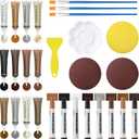 Wood Repair Kit: 12-Color Wood Filler and 8-Color Furniture Markers Touch Up for Scratches/Holes/Stains/Cracks in Floors/Table/Cabinets(Laminate/Hardwood)