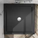 Goodyo 36" x 36" Shower Base Single Threshold Center Drain Shower Pan in Black , Drain not Included