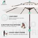 JEAREY 9FT 3 Tier Patio Umbrella Outdoor Market Umbrella Table Umbrellas with 8 Ribs 1.5 Pole Push Button Tilt and Crank UV Protection for Garden,Off-white