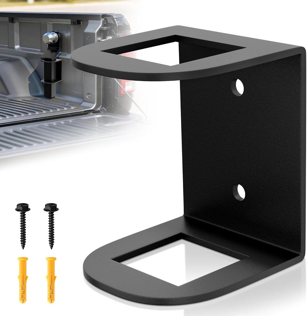 Hitch Holder for Truck Bed 2-inch Trailer Hitchs Storage,Silent & Secure Trailer Hitch Holder for 2" Ball Mount Hitches/ Shank, Trailer Hitch Accessories-Storage for Truck Bed