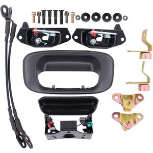 NewYall Tailgate Handle Latch Hardware Rebuild Kit for Chevy Silverado GMC Sierra 1500 2500 3500 1999-2006 Rear Tail Gate Door Parts Gasket Bezel Lock Cable Rod Hinge Bolt Clips Trims Repair Set