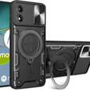 Compatible with Motorola Moto G Play 2024 Case,with Slide Camera Lens Cover Compatible with Motorola Moto G Play 2024 4G Case Black