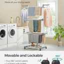 SONGMICS Clothes Drying Rack Stand 4-Tier, Foldable Laundry Drying Rack 68.1-Inch Tall, Steel, Rolling Clothes Horses Dryer Rack, Easy to Assemble, Indoor Outdoor Use, White ULLR701W01, 25"D x 50.4"W x 68.1"H