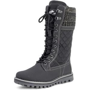 POLAR Womens Winter Thermal Snow Outdoor Warm Mid Calf Waterproof Durable Boot - Black - US9/ EU40 - YC0376