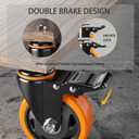 4 Inch Caster Wheels 2000Lbs, Threaded Stem Casters Set of 4 Heavy Duty, 1/2"-13 x 1 (Screw Diameter 1/2", Stem Length 1"), Safety Dual Locking Industrial Castors, Wheels for Cart, Furniture