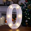 LED Marquee Sign Light Up Letters, Alphabet Light Up Letters Sign, Battery Powered LED Letter Lights for Night Light, Wedding, Birthday, Party, Christmas or Home Decor (Number 0)