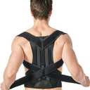 for Women and Men, Back Support Brace for Neck Shoulder & Upper and Lower Back Pain Relief, Invisible Adjustable Lightweight Posture Corrector Under Clothes(Black, Medium)