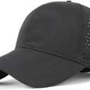 Oversize XXL Baseball Caps,Quick Dry Mesh Sports Hat for Big Heads 23"-25"Waterproof Lightweight Running Sun Hat. (Black)