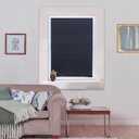 2Pcs Temporary Window Blinds Cordless, Self Adhesive Pleated Paper Blinds Window Shades Blackout Blinds for Windows Doors Non-Woven Fabric No Drill Blinds for Home Office Easy to Cut and Install