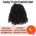 Yanky Twist Crochet Hair 10 Inch 10 Packs Pre-Twisted Brown Micro Spring Twist Boho Senegalese for Black Women(4#, Total 200 Strands)