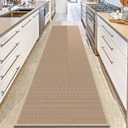 10ft Natural Jute Hallway Runner Rug Non Slip Washable, Rubber Backed Long Khaki Indoor Entryway Runner, Absorbent Kitchen Carpet Sink Rug