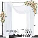 SLOW DOLPHIN Pipe and Drape Photography Backdrop Stand Kit Adjustable Photo Background Stand 10ft x 10ft with Metal Base for Parties Weddings Birthday Party Events Photo Booth