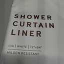 LiBa White Fabric Shower Curtain 72x84 Waterproof Heavy Duty Liner