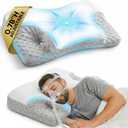 CPAP Pillow for Side, Back & Stomach Sleepers, Adjustable Cervical Memory Foam Neck Pillow with Cooling Cover & Mask Cutouts, Ergonomic CPAP Bed Pillow to Reduce Air Leaks & Mask Pressure