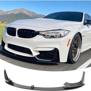 Front Bumper Lip Splitter Spoiler Compatible with Fit for BMW M3 F80 M4 F82 F83 2015-2020 Carbon Fiber Style Accessories Air Chin Body Kit