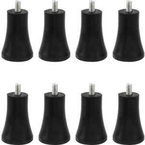 Wealrit 8 Pcs 2.5 Inch Height Rubber Furniture Legs Riser M8 x 14 mm Bolt Non-Silp Rising Feet Replacement for Sofa Table Chair