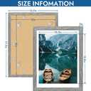 12x16 Picture Frame Set of 4, 12 x 16 Grey Wood Style(Mat 11x14), 12X16 in