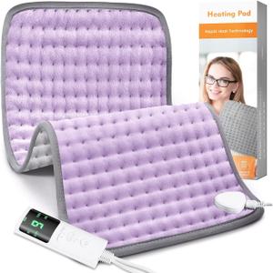 Heating Pad for Back Pain Relief, Heating Pads for Period Cramps with 9 Heat Settings & 4 Timers Auto-off, Machine Washable, Dry & Moist Heat, Soft Electric Heating Pad for Sore Muscles,Gift,12''24''