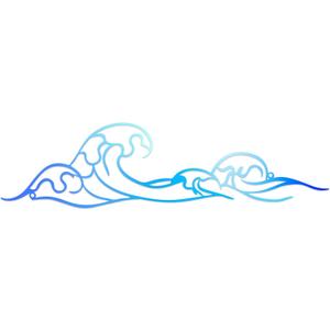Blue Wave Wall Decor Metal Wire Coastal Wall Art Ocean Room Decor Beach Room Decoration for Bedroom Living Room Bathroom (Blue)