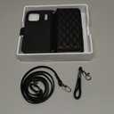 OCASE for iPhone 17 Pro Max Crossbody Wallet Case - Stylish PU Leather Handbag Phone Purse with Zipper Closure, Card Slots & RFID Blocking - Wrist Strap, Lanyard, Kickstand - Diamond Check Black