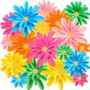MotiMind 18 Pcs Paper Flowers Decorations for Wall DIY Flower Bulletin Board 3D Fiesta Paper Floral Backdrop Decoration for Photo Backdrop Classroom Back to School Party(Rainbow Color)