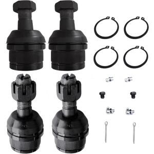 4pc Upper Lower Ball Joint Kit K80026 K8195 for Ford Bronco 80-96, F-150 80-96 4WD, F-250 80-96 4WD, for Ford F-350 80-81 4WD, Front Ball Joint for Dodge Ram 2500 94-99 4WD