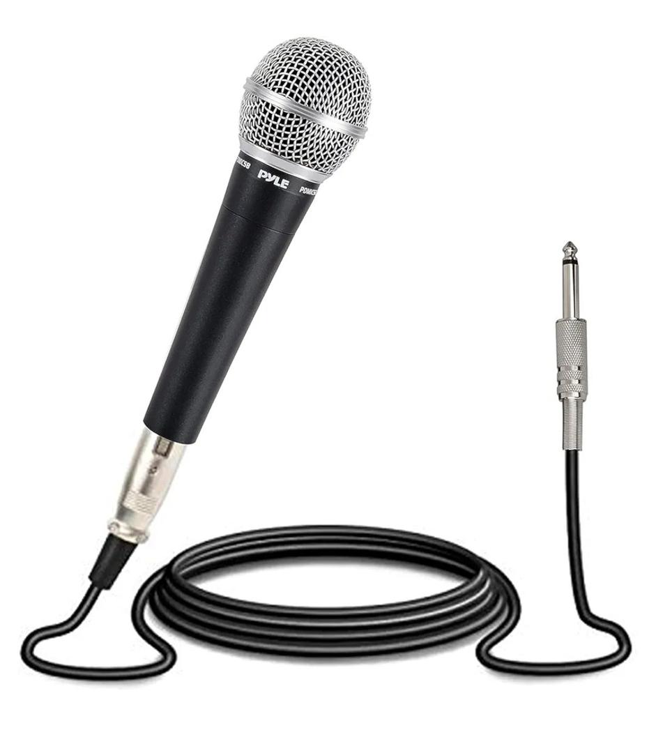 Pyle Microphone, Dynamic Cardioid, XLR Cable Included, Unidirectional, Rugged Construction, Built-in Pop Filter, Perfect for Stage & Studio, High Gain, Ultra-Wide Frequency Response, 15ft Cable