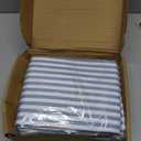 Amazon Basics Lightweight Super Soft Easy Care Microfiber 4 Piece Bed Sheet Set With 14-inch Deep Pockets - Queen, Dusty Blue Pinstripe,Printed