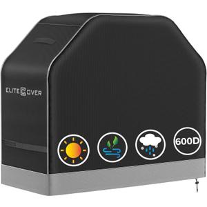 600D BBQ Grill Cover for Outdoor Grill 52inch, Heavy Duty, Waterproof, Weather Resistant, UV & Fade Resistant with Adjustable Drawstring, Gas Grill Cover (Black)