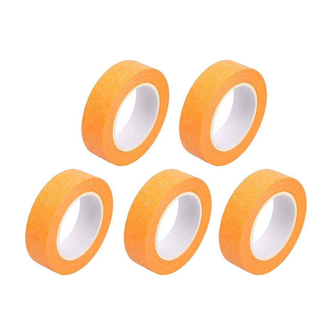 2 x Masking Tape, 0.94 Inch x 13 Yards x 5 Rolls, Orange, 24 mm Painters Tape Bulk, No Residue, Craft Tape for Artist DIY Crafts, Arts, Decorations, Total 213 Feet & 65 M