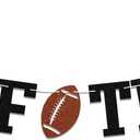 Football Half Time Banner - Birthday Party Decorations, Half Way to One Banner for Boy, Black Glitter