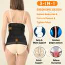 3 in 1 Postpartum Belly Band Post Partum Waist Trainer for Women Abdominal Binder Surgery C Section Recovery Must (Black, XXL)