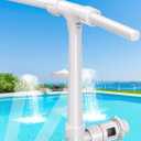 2025 Height Upgrade Pool Fountain for Above Ground/Inground Pools with Dual High-Pressure Spray, 360 Adjustable Cooling Jet & Relaxation - Waterfall Sprinkler Cooler (White)
