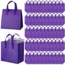 50 Pcs Insulated Take Away Bags Bulk Thermal Insulation Food Bags for Coffee Milk Tea Hot Cold Fresh Food Seafood for Catering Restaurant Grocery (9.45x9.45x5.91inch,Purple)