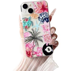 for iPhone 15 Case (Military Grade Drop Protection) Phone Case Gifts TPU Shockproof Phone Cover Eight Ball-15 (Coconut&Turtles)