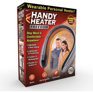 Ontel Handy Heater Freedom - Wearable Neck Heater for Cold Winters, 4 Heat Settings & Comfort-Heat Technology, Cordless Personal Heater for On-The-Go Heating, USB Rechargeable, 6 Hour Battery Life