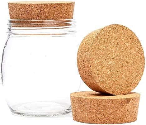 Juvale Large Tapered Cork Pucks & Plugs - Size #48, 3.48 x 3.27 x 1.29 in, 3-Pack - Wide Cork Stopper for Sealing Jars, Bottles & DIY Crafts