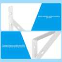 8 Pcs Heavy Duty Floating Metal Shelf Brackets, L Shaped Wall Mount Shelves Support Angle Brackets (3.7 x 6 inch White)