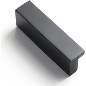 Goo-Ki Cabinet Handles 12 PCS - Black Drawer Pulls 1-1/4 in (32mm) Hole Centers - Tilted Solid Drawer Handles for Kitchen Cabinet Pulls - Finger Pull Goo-Ki Cabinet Handles 12 PCS - Black Drawer Pulls 1-1/4 in (32mm) Hole Centers - Tilted Solid Drawer Handles for Kitchen Cabinet Pulls - Finger Pull