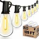 120FT Outdoor String Lights, Ultra Long Waterproof 30+2 Shatterproof Bulbs Led Outside Patio Lights for Porch Deck Garden Backyard Balcony Wedding Party Decor