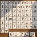 Letter Stencils for Painting, 65PCS Alphabet Stencils for Crafts Reusable, Interlocking PET Plastic Drawing Templates for Wood, Fabric, Wall, Signs, DIY Home Decor & More(6 Inch)