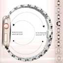 Compatible with Apple Watch Band 41mm 40mm 38mm 45mm 44mm 42mm Women,Cute Stainless Steel Metal iWatch Band for iWatch Series 9/SE/SE2/8/7/6/5/4/3/2/1,Pretty Shiny Look (Silver Rose Gold)